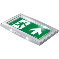 Détails visibles de Cadre pictogramme double face Serenga 340x205x34 pour Éclairage de secours