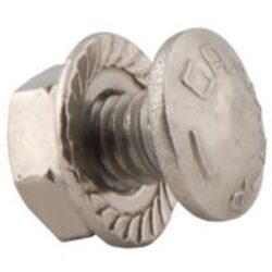 Boulon tête sphérique inox 316L M6x10 avec écrou collet et rondelle crantée