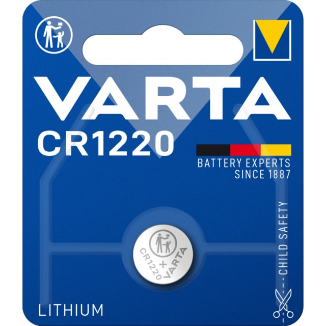 VARTA - Pile bouton LITHIUM - CR1220 - 3V 35mAh - blister 1 pc. - 6220.101.401 VARTA - Pile bouton LITHIUM - CR1220 - 3V 35mAh - blister 1 pc. - 6220.101.401