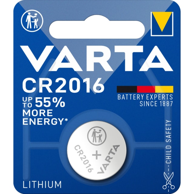 VARTA - Pile bouton LITHIUM - CR2016 - 3V 85mAh - blister 1 pc. - 6016.101.401 VARTA - Pile bouton LITHIUM - CR2016 - 3V 85mAh - blister 1 pc. - 6016.101.401