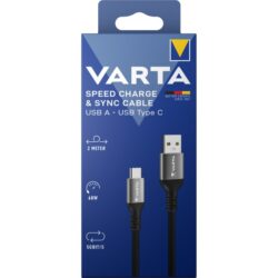 Câble USB-A vers USB-C charge et synchro 2 m, configuration visible