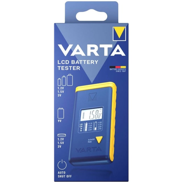 VARTA Testeur de piles LCD universel Testeur de piles LCD universel pour 1,2 V 1,5 V 3 V et 9 V