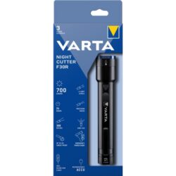 Lampe torche noire rechargeable LED 700 lm avec emballage bleu, modèle F30R