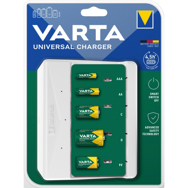 VARTA - Universal Charger AA/AAA/C/D/9V - 57658.101.401 VARTA - Universal Charger AA/AAA/C/D/9V - 57658.101.401