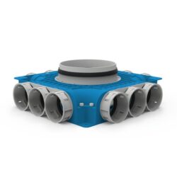 Détails visibles de Subcollecteur Uniflexplus+ raccord latéral Ø180 mm pour Accessoires pour conduits de ventilation