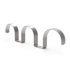 Collier de montage métallique pour tuyau de ventilation Ø69 mm avec trois brides arquées