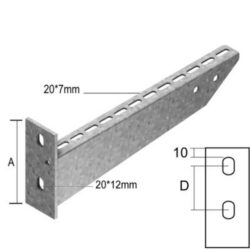 Détails visibles de Console murale soudée inox 316 106 x 217 mm pour Console murale