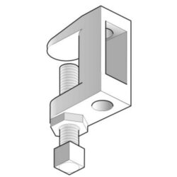 Détails visibles de Crapaud serre-poutre M8 galvanisé électrolytique FL1 pour Supports de fixation