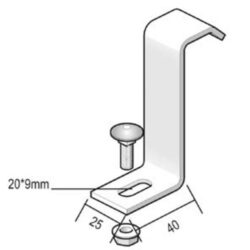 Détails visibles de Étrier de console galvanisé 83 x 25 mm pour Etrier de console