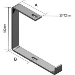 Détails visibles de Étrier ouvert galvanisé électrolytique 182 x 431 pour Etrier de console