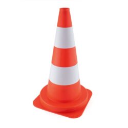 Cône de signalisation orange et blanc 50 cm base carrée empilable