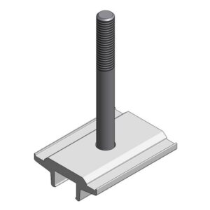 Contre-plaque aluminium avec boulon inox M8x75 pour structure de montage photovoltaïque