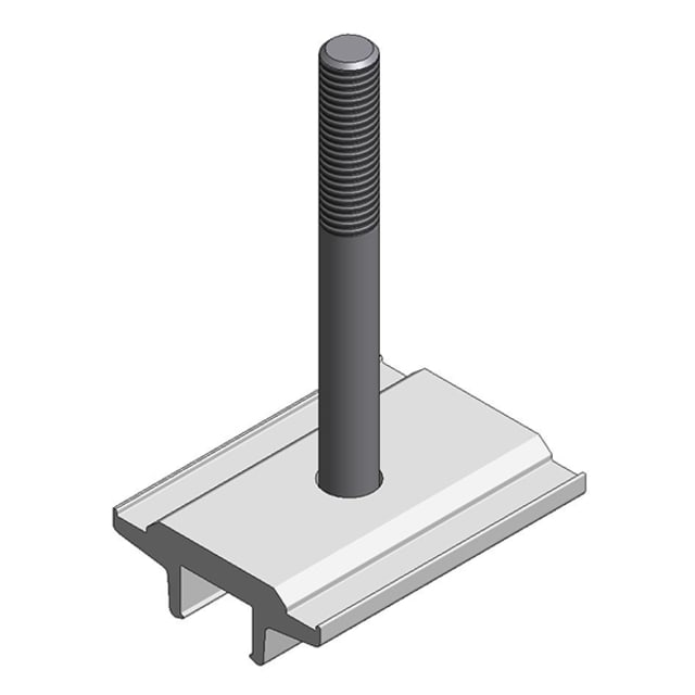 Van der Valk Contre-plaque aluminium M8x75 Contre-plaque aluminium avec boulon inox M8x75 pour structure de montage photovoltaïque