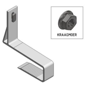 Crochet de toit aluminium Slimline pour montage photovoltaïque, réglable 40 à 50 mm, avec écrou de fixation