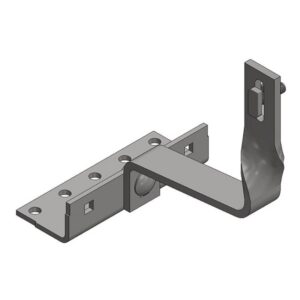 Crochet de toit inox réglable pour toiture inclinée avec base perforée et bras coudé