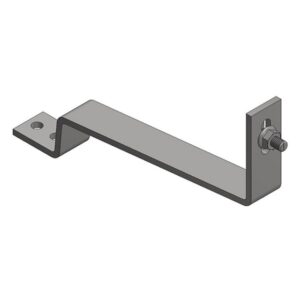 Crochet de toit inox pour tuile plate avec platine de fixation et perçage latéral