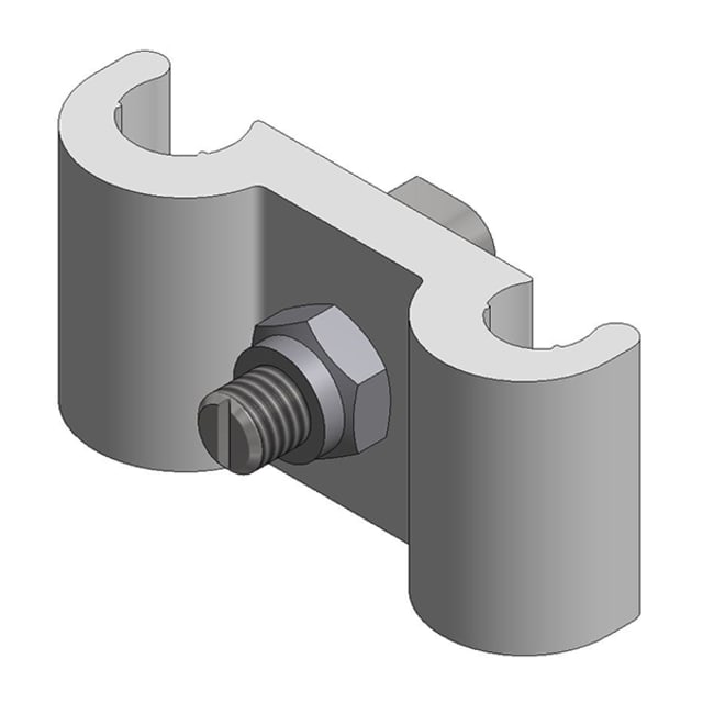 Van der Valk Pince fixation alu 721100 Pince de fixation alu à double filetage avec boulon et écrou central pour structure photovoltaïque