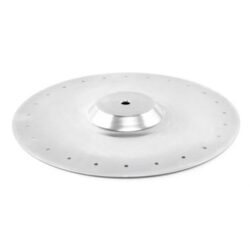 Fixation solaire ronde en métal avec perçages périphériques et support central surélevé