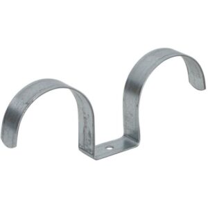 Collier métallique galvanisé pour deux tuyaux Ø63 mm avec platine de fixation percée