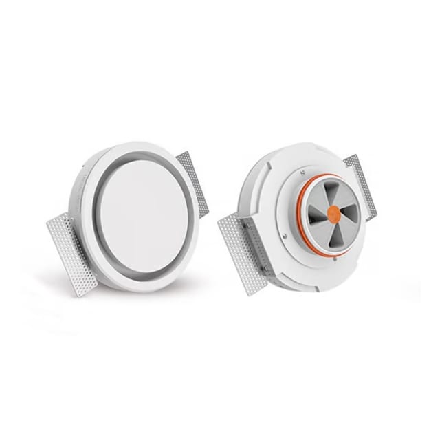 Ventilair Bouche de ventilation invisible ronde en plâtre 125 mm Bouche de ventilation ronde encastrable en plâtre 125 mm avec grille discrète