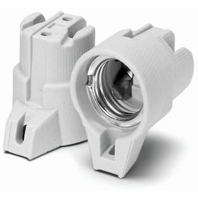 Douille porcelaine E27 Vossloh-Schwabe Douille E27 en porcelaine blanche à patte 55 mm avec filetage intérieur métallique
