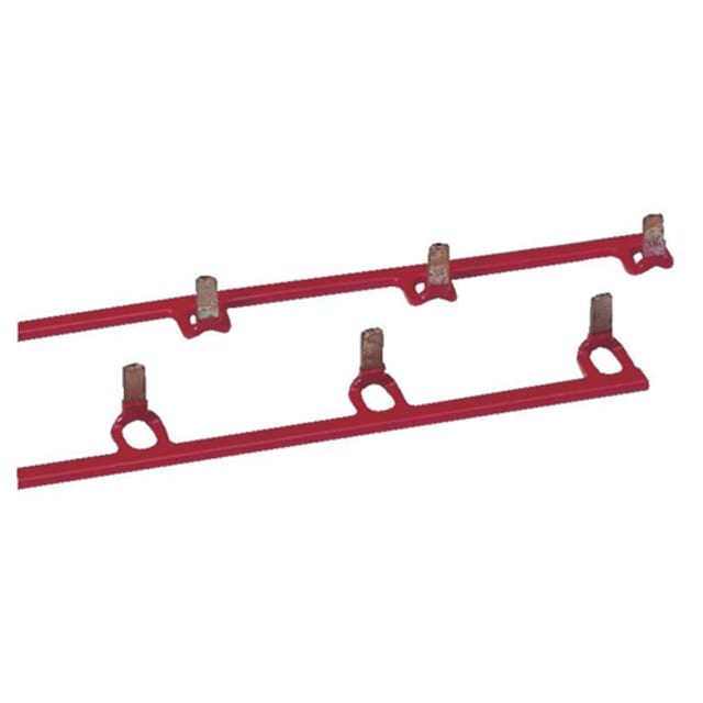 Peigne de raccordement Vynckier ABB rouge Peigne de raccordement isolé rouge 2P 18 modules 10mm² avec bornes de fixation