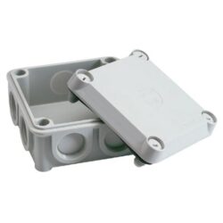Boîte de dérivation vide grise avec couvercle à vis, entrée latérale, IP54 pour 6 à 10 mm²