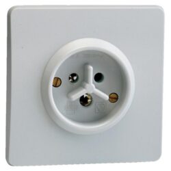 Prise électrique étoile grise 2P T 16A avec terre encastrable