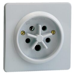 Prise encastrable grise 3P+N+T 32A 400V avec bornes à vis et face carrée