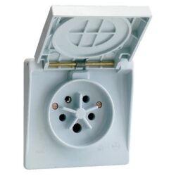 Prise industrielle semi étanche 3P N T 32A IP44 avec clapet de protection