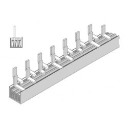Peigne de raccordement 3P N 10 mm² 1 m avec dents de connexion pour tableau électrique