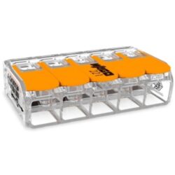 WAGO - Borne COMPACT UNIVERSELLE 5 x 6 mm² orange - 221-615