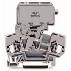 WAGO - Borne à fusible avec porte-fusible pivotant pour cartouche type G 5 x 20 mm - 281-611
