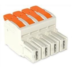 Connecteur femelle 6 pôles à levier -1106, finition Gris clair