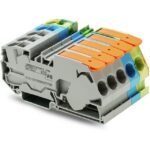 WAGO - Kit pour courant triphasé avec plaque d'extrémité orange avec bornes sur rail po - 2116-1201/605-038