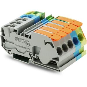 WAGO - Kit pour courant triphasé avec plaque d'extrémité orange avec bornes sur rail po - 2116-1201/605-038