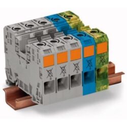 Détails visibles de Kit courant triphasé bornes sur rail 35 mm² -139 pour Kits de bornes