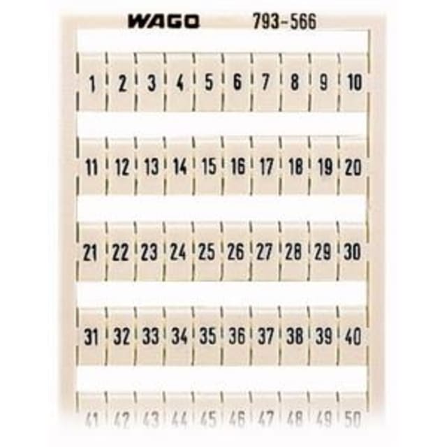 WAGO - Système de marquage WMB horizontale 1-50 (2x) largeur des borne 5 - 17.5mm - 793-566 WAGO - Système de marquage WMB horizontale 1-50 (2x) largeur des borne 5 - 17.5mm - 793-566