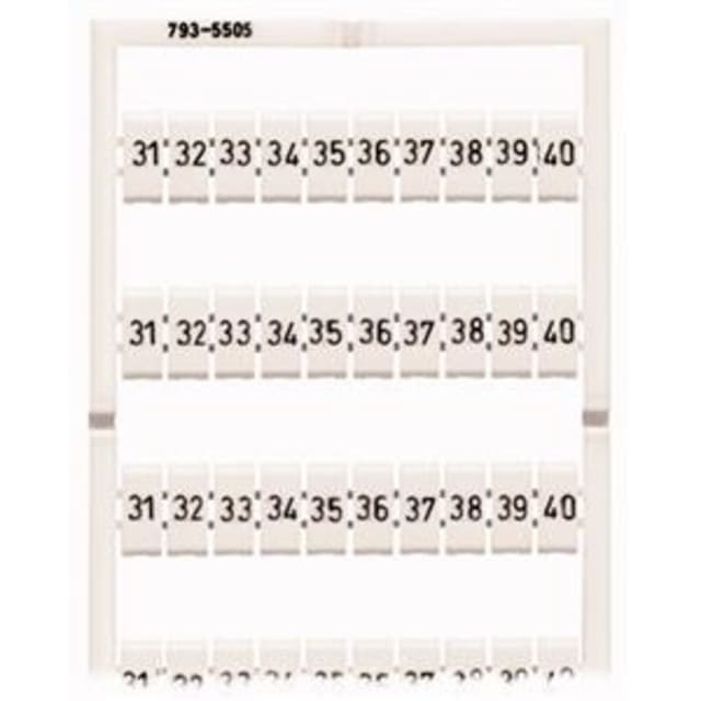 WAGO - Système de marquage WMB horizontale 31-40 (10x) largeur des borne 5 - 17.5mm - 793-5505 WAGO - Système de marquage WMB horizontale 31-40 (10x) largeur des borne 5 - 17.5mm - 793-5505
