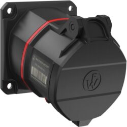 Prise murale coudée CEE 32A 5P IP54 400V, configuration visible