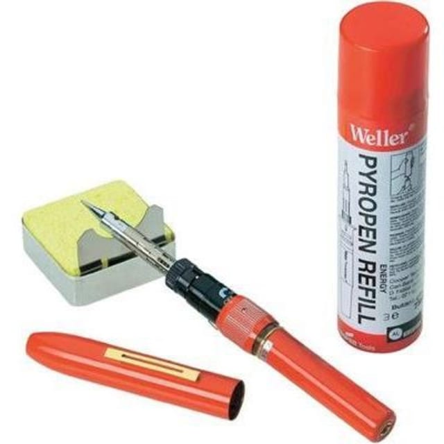 WELLER Pyropen WP2 Fer à souder gaz Fer à souder gaz sans fil avec capuchon rouge et support métallique