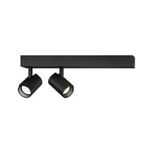 Spot plafond LED noir double orientable en saillie