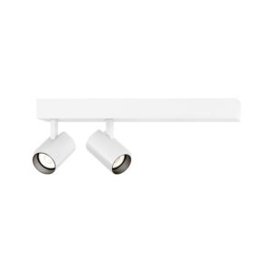 Spot plafond blanc à deux têtes orientables LED dimmable 2700K
