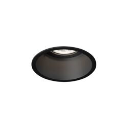 Spot encastrable plafond noir mat rond avec douille GU10 et intérieur profond