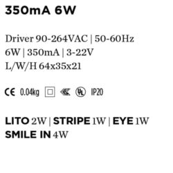 WEVER & DUCRE - DRIVER 350mA 6W 64x35x21 - 90213202