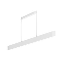 Suspension LED blanche linéaire 3000K dimmable 18W, corps allongé suspendu par deux câbles