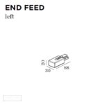 WEVER & DUCRE - END FEED LEFT 30x88x20mm blanc - 90014018