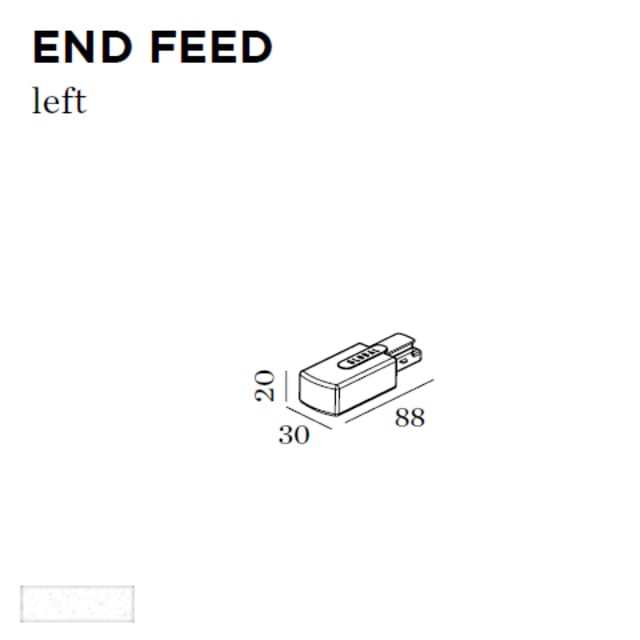 WEVER & DUCRE - END FEED LEFT 30x88x20mm blanc - 90014018 WEVER & DUCRE - END FEED LEFT 30x88x20mm blanc - 90014018