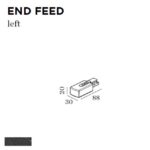WEVER & DUCRE - END FEED LEFT 30x88x20mm noir - 90014019