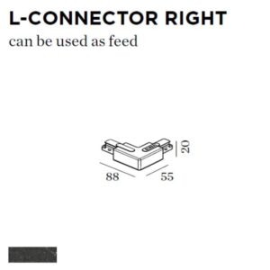 WEVER & DUCRE - L-CONNECTOR RIGHT 88x55x20mm noir - 90014027